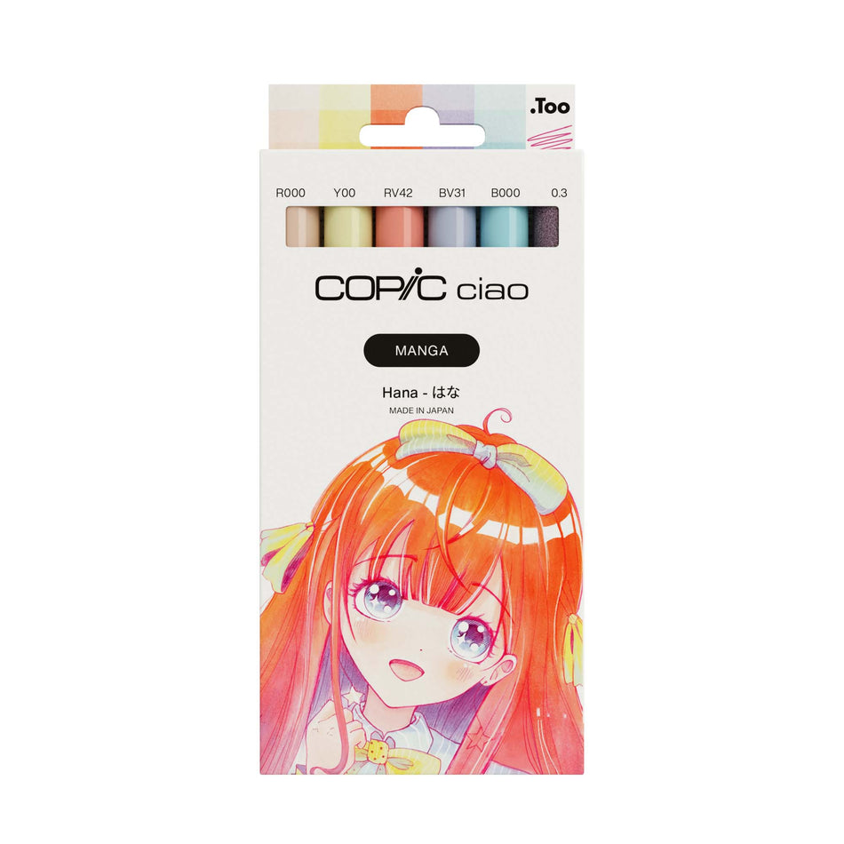 Valokuva tuotteesta Huopakynä Copic Ciao 6 kpl Manga Hana, kuuluu tuoteryhmään Taidetarvikkeet.