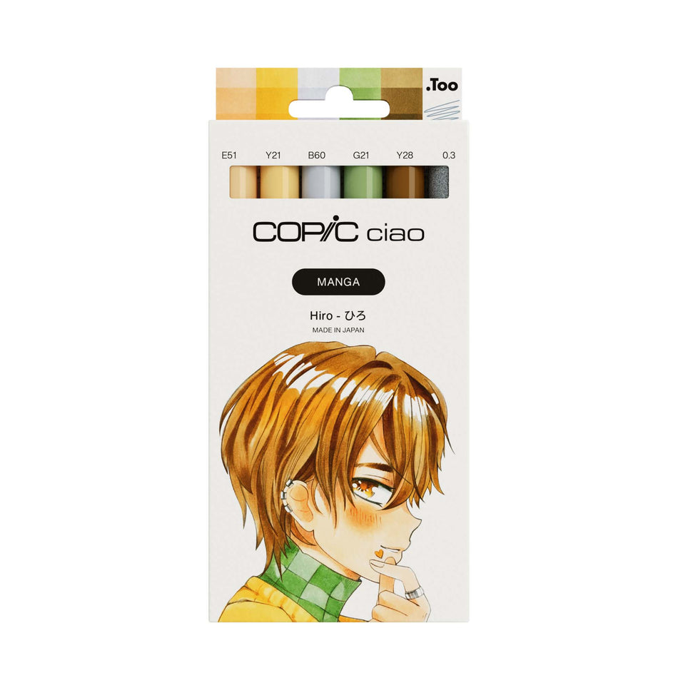 Valokuva tuotteesta Huopakynä Copic Ciao 6 kpl Manga Hiro, kuuluu tuoteryhmään Taidetarvikkeet.