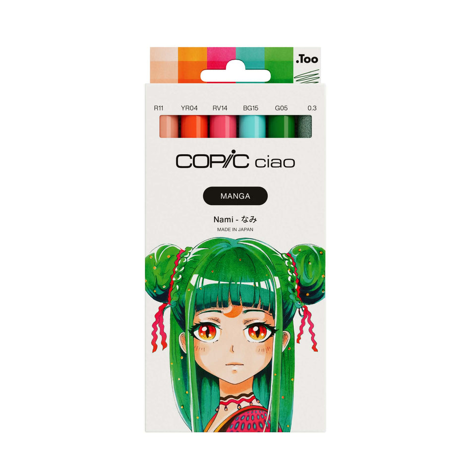 Valokuva tuotteesta Huopakynä Copic Ciao 6 kpl Manga Nami, kuuluu tuoteryhmään Taidetarvikkeet.