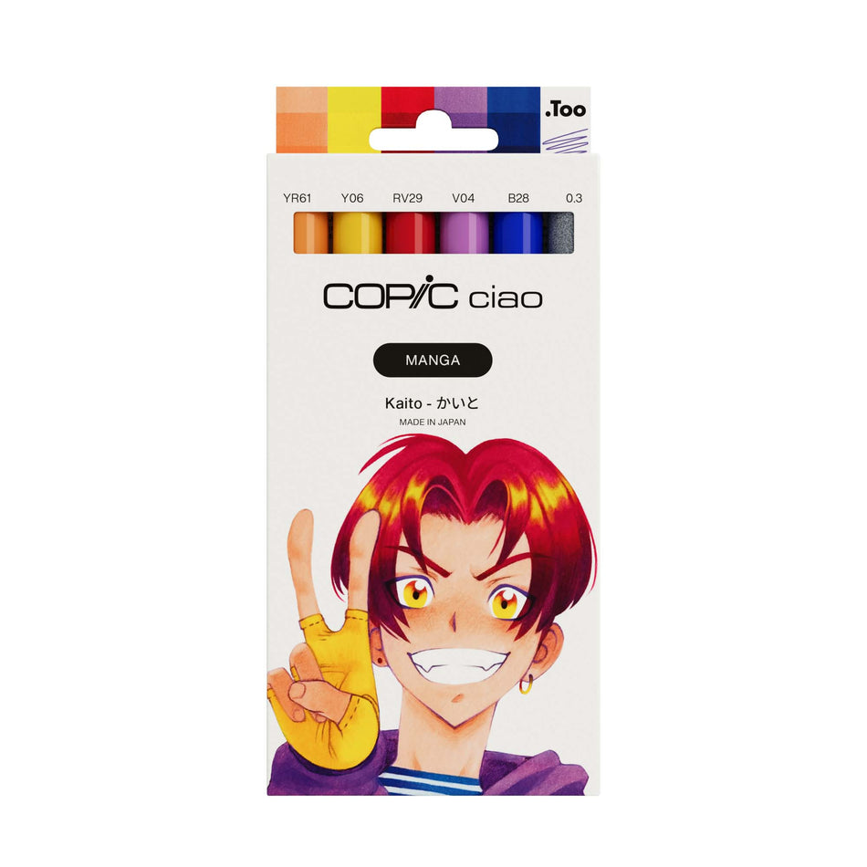 Valokuva tuotteesta Huopakynä 6 kpl Manga Kaito Copic Ciao, kuuluu tuoteryhmään Taidetarvikkeet.