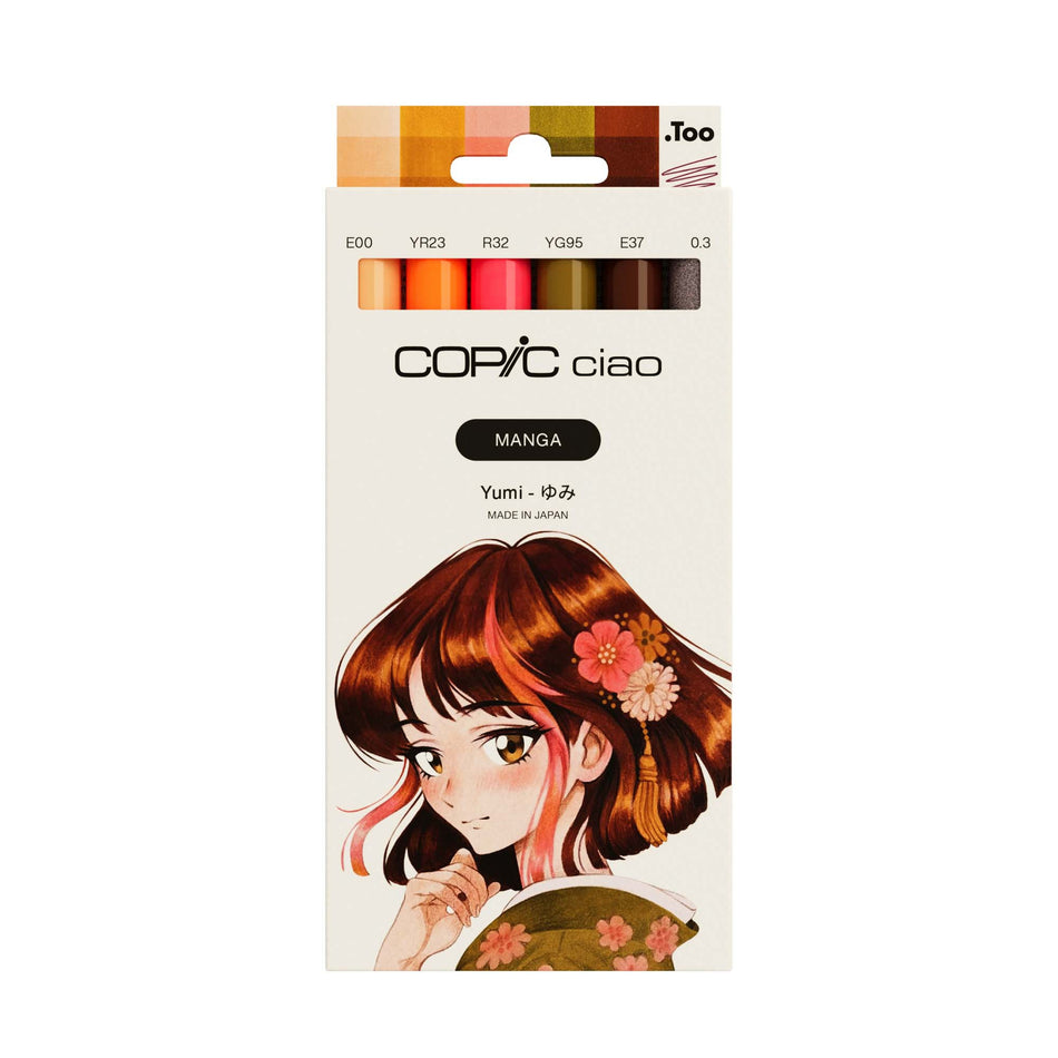 Valokuva tuotteesta Huopakynä Copic Ciao 6 kpl Manga Yumi, kuuluu tuoteryhmään Taidetarvikkeet.