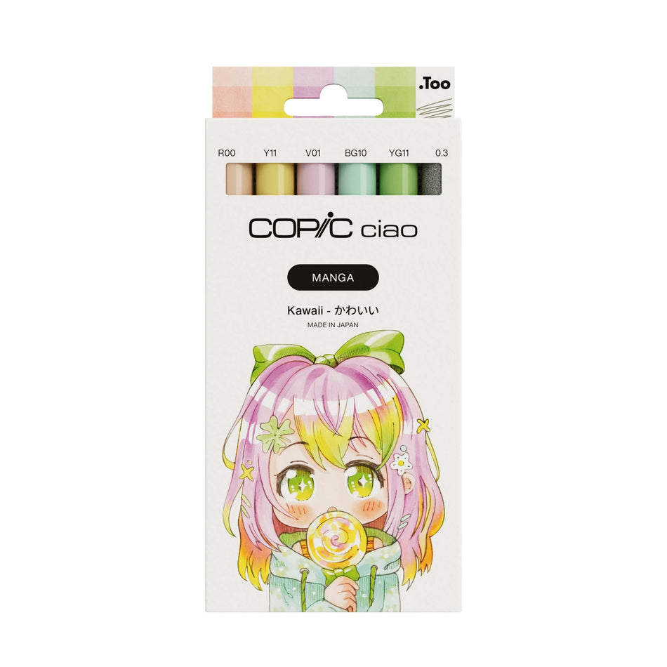Valokuva tuotteesta Huopakynä Copic Ciao 6 kpl Manga Kawaii, kuuluu tuoteryhmään Taidetarvikkeet.