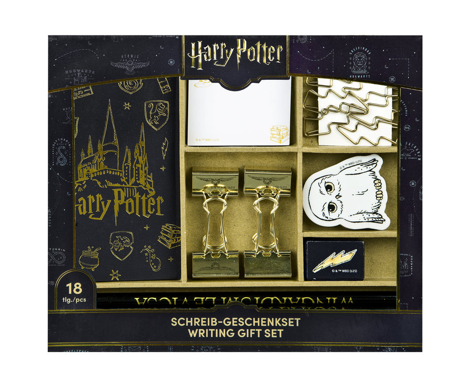 Valokuva tuotteesta Harry Potter kirjoitussetti lahjalaatikossa, kuuluu tuoteryhmään Muistikirjat.