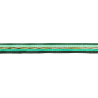 Koristenauha 13 mm x 3 m moniraidallinen vihreä kulta Rico Design