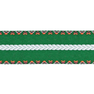 Koristenauha 38 mm x 3 m vihreä valkoinen neonpunainen Rico Design