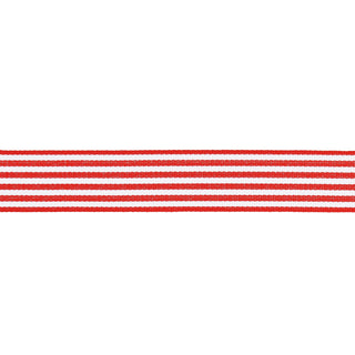 Koristenauha 25 mm x 3 m kaksoisraidat punainen valkoinen Rico Design