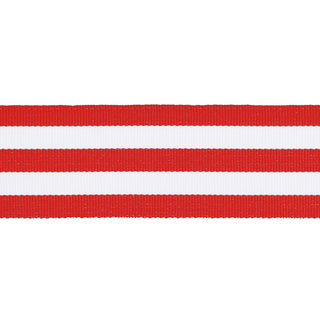 Koristenauha 38 mm x 3 m kaksoisraidat punainen valkoinen Rico Design