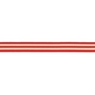 Koristenauha 13 mm x 3 m kaksoisraidat punainen kermanvärinen Rico Design