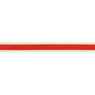 Koristenauha 15 mm x 3 m kaksoisraidat punainen kermanvärinen Rico Design