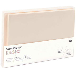 Korttipohja ja kirjekuori B6/15 kpl luonnonvalkoinen Rico Design