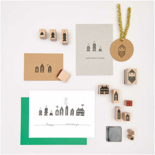 Leimasinsetti talot Merry Christmas Rico Design