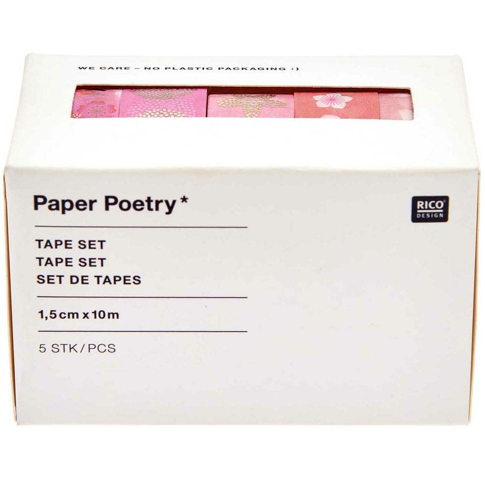 Valokuva tuotteesta Koristeteippi washi 5 kpl Sakura Rico Design, kuuluu tuoteryhmään Paperiaskartelu.