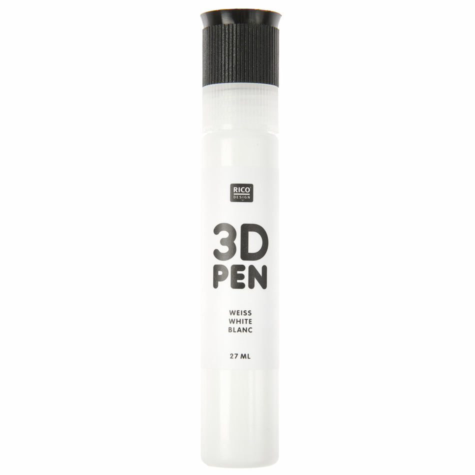 Valokuva tuotteesta 3D väri 27 ml valkoinen Rico Design, kuuluu tuoteryhmään Askartelutarvikkeet.