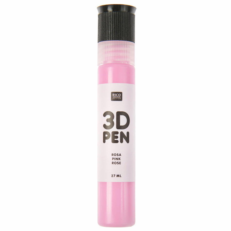 Valokuva tuotteesta 3D väri 27 ml vaaleanpunainen Rico Design, kuuluu tuoteryhmään Askartelutarvikkeet.