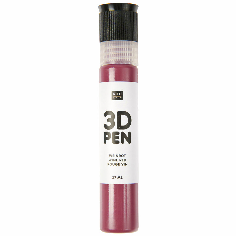 Valokuva tuotteesta 3D väri 27 ml viininpunainen Rico Design, kuuluu tuoteryhmään Askartelutarvikkeet.