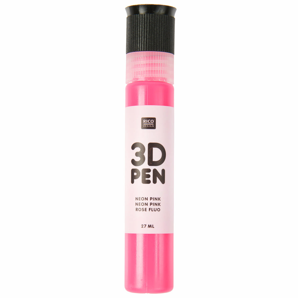 Valokuva tuotteesta 3D väri 27 ml neonpinkki Rico Design, kuuluu tuoteryhmään Askartelutarvikkeet.