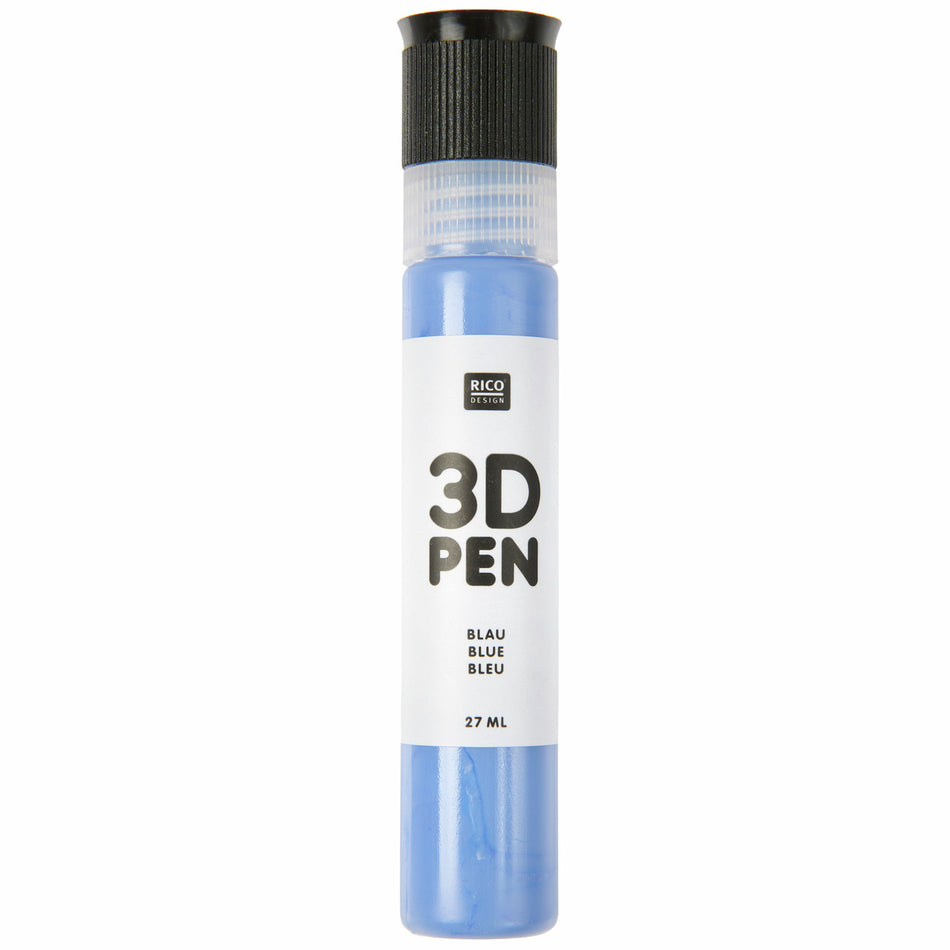 Valokuva tuotteesta 3D väri 27 ml sininen Rico Design, kuuluu tuoteryhmään Askartelutarvikkeet.