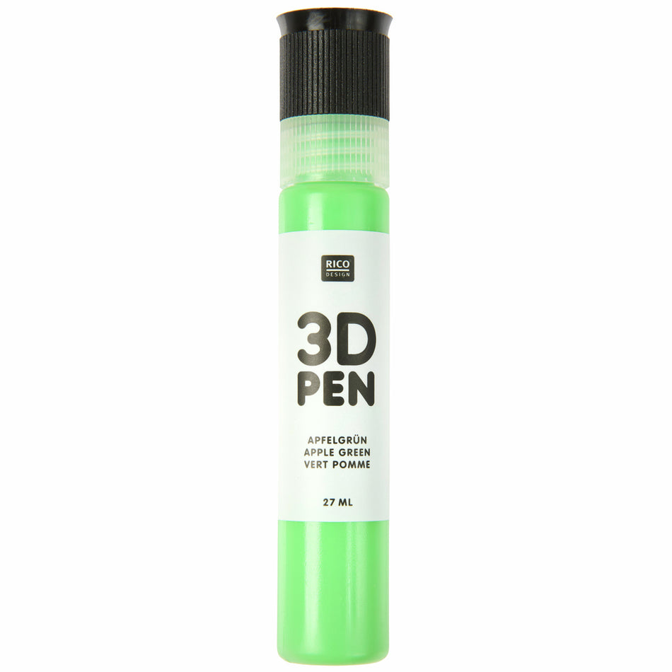 Valokuva tuotteesta 3D väri 27 ml omenanvihreä Rico Design, kuuluu tuoteryhmään Askartelutarvikkeet.