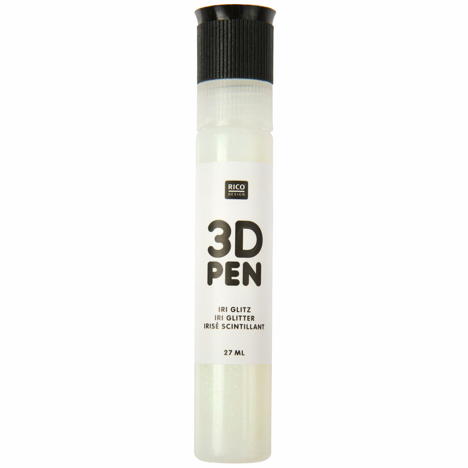 Valokuva tuotteesta 3D väri 27 ml hohtava glitter Rico Design, kuuluu tuoteryhmään Askartelutarvikkeet.