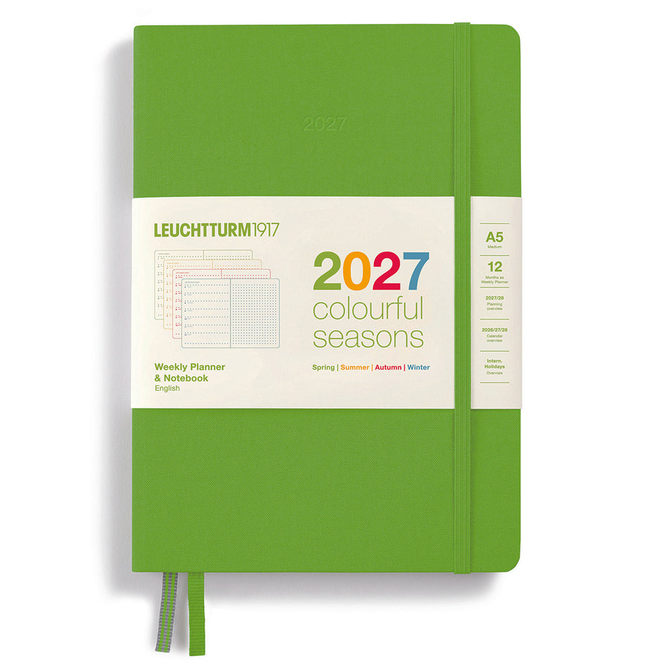 Valokuva tuotteesta Kalenteri A5 2027 Weekly planner &amp; notebook Colorful Season vihreä Leuchtturm1917, kuuluu tuoteryhmään Tasku- ja pöytäkalenterit.