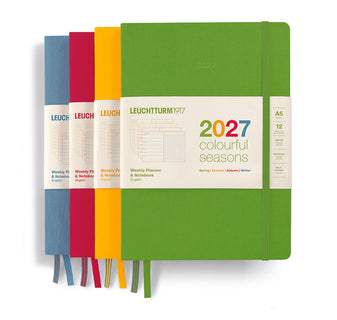 Kalenteri A5 2027 Weekly planner & notebook Colorful Season punainen Leuchtturm1917