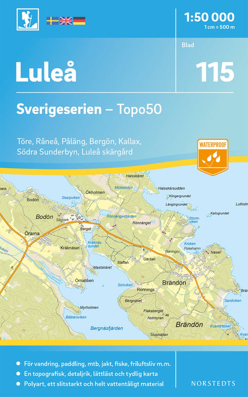 115 Luleå Sverigeserien Topo50 : Skala 1:50 000