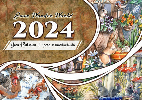 Jasu Wonder World 2024 seinäkalenteri A3