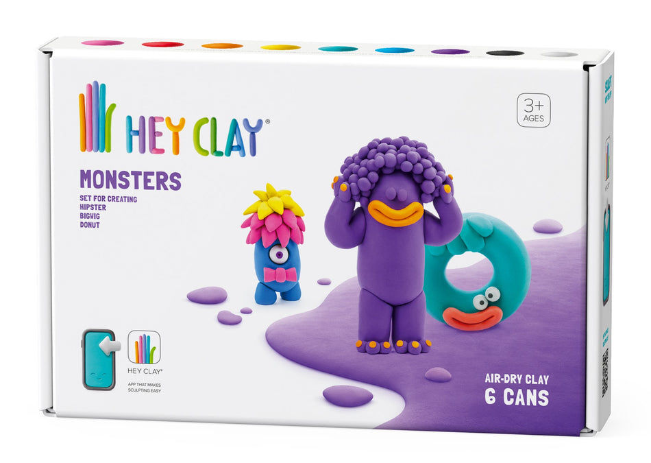 Valokuva tuotteesta Muovailuvahasetti Monsters Hipster Hey Clay, kuuluu tuoteryhmään Lasten askartelu  ja piirustus.