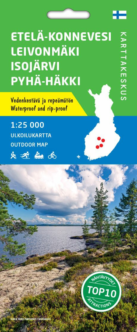 Etelä-Konnevesi Leivonmäki Isojärvi Pyhä-Häkki ulkoilukartta 1:25 000