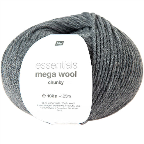Lanka Mega Wool Chunky 100g grey tummanharmaa Rico Design