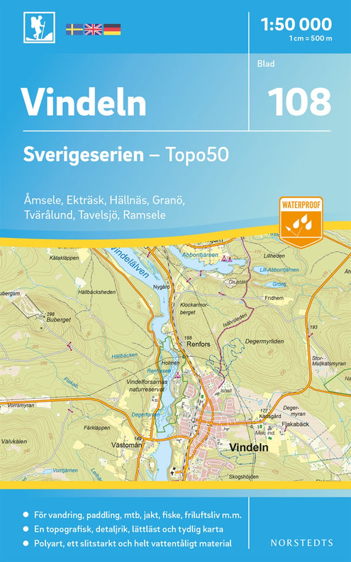 108 Vindeln Sverigeserien Topo50 : Skala 1:50 000