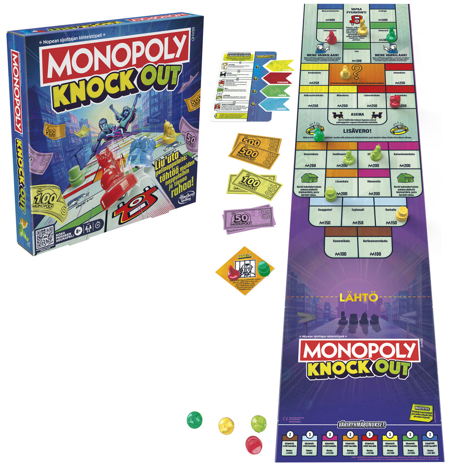 Valokuva tuotteesta Monopoly Knockout lautapeli FI, kuuluu tuoteryhmään Lautapelit.