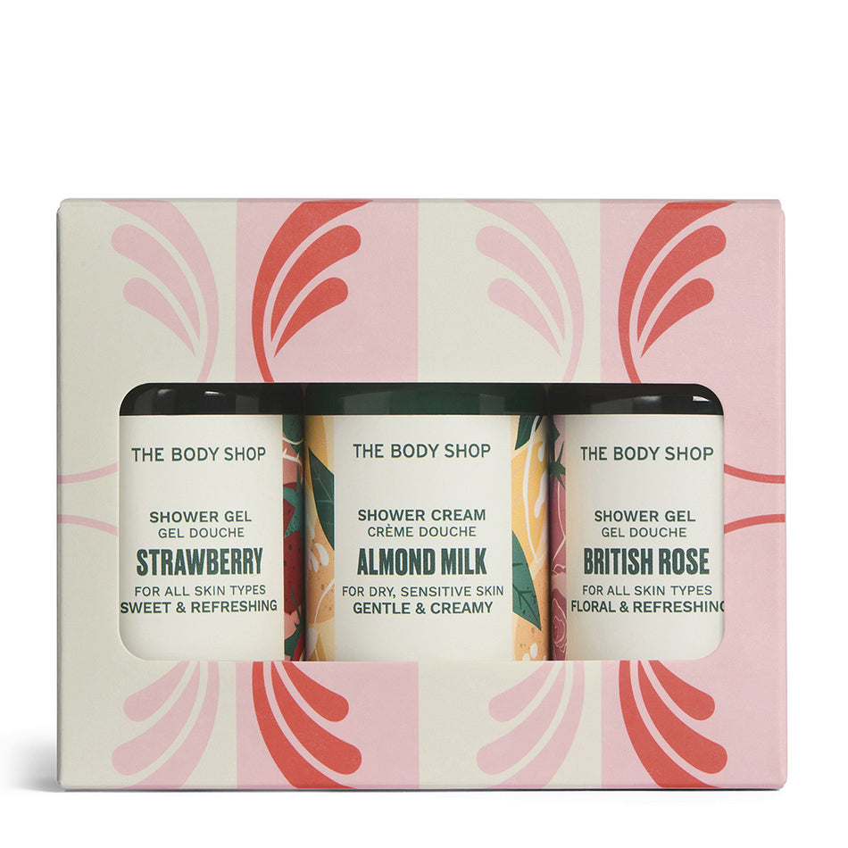 Valokuva tuotteesta The Body Shop suihkugeeli trio, kuuluu tuoteryhmään Kosmetiikka.