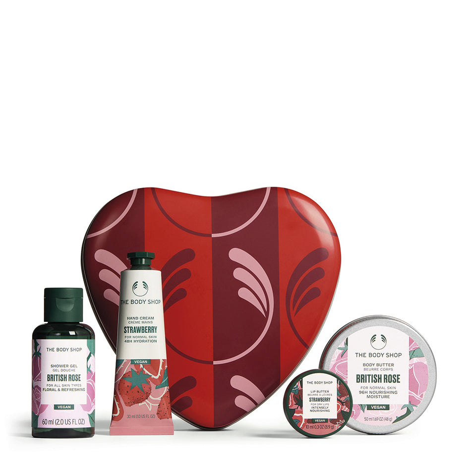 Valokuva tuotteesta The Body Shop Sydänlahjapakkaus mansikka, kuuluu tuoteryhmään Kosmetiikka.