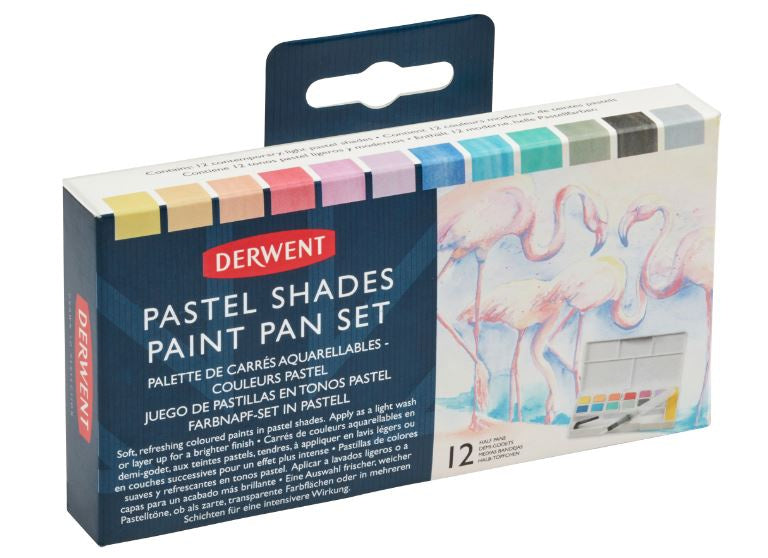 Valokuva tuotteesta Akvarelliväri 12 kpl Derwent Pastel Shades Paint Set, kuuluu tuoteryhmään Taidetarvikkeet.