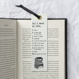 Kirjanmerkki Literary All I Want In Life...