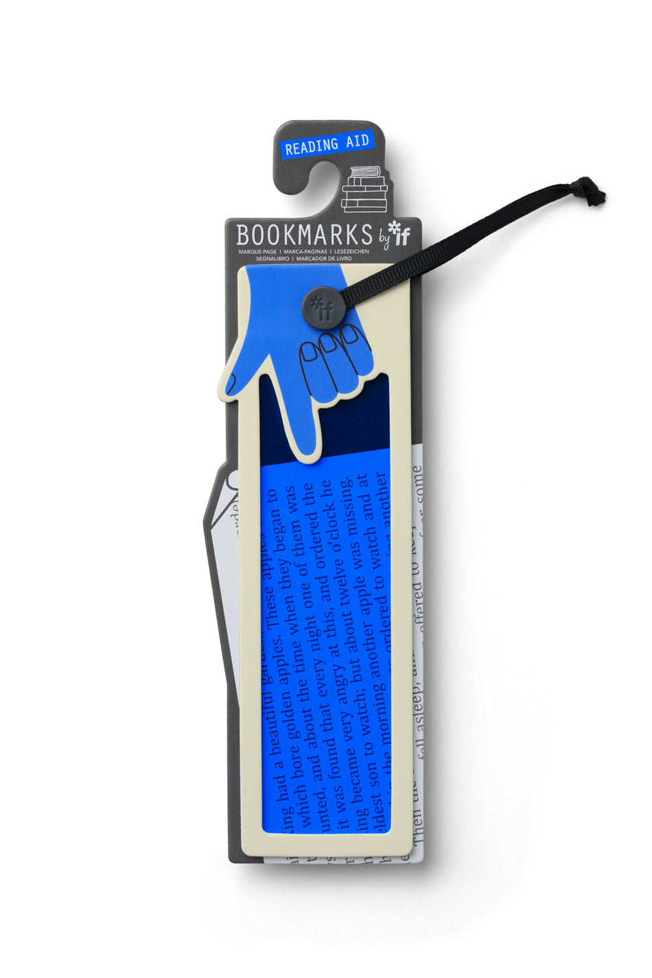 Valokuva tuotteesta Kirjanmerkki Lukuapu, sininen Bookmarks by If, kuuluu tuoteryhmään Lahjatavarat.