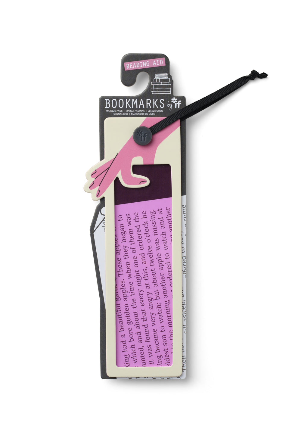 Valokuva tuotteesta Kirjanmerkki Lukuapu, pinkki Bookmarks by If, kuuluu tuoteryhmään Lahjatavarat.