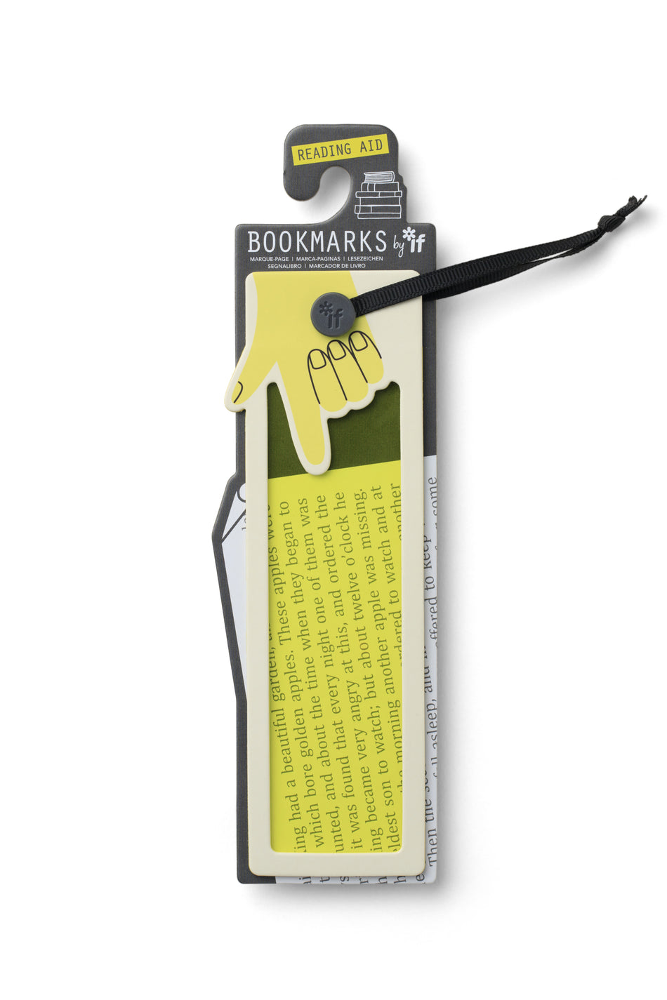 Valokuva tuotteesta Kirjanmerkki Lukuapu, keltainen Bookmarks by If, kuuluu tuoteryhmään Lahjatavarat.