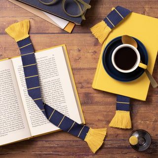 Kirjanmerkki Book Scarf Navy & Yellow