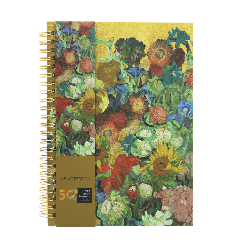 Valokuva tuotteesta Kierremuistikirja A5 Van Gogh Vincent's flowers, kuuluu tuoteryhmään Muistikirjat.