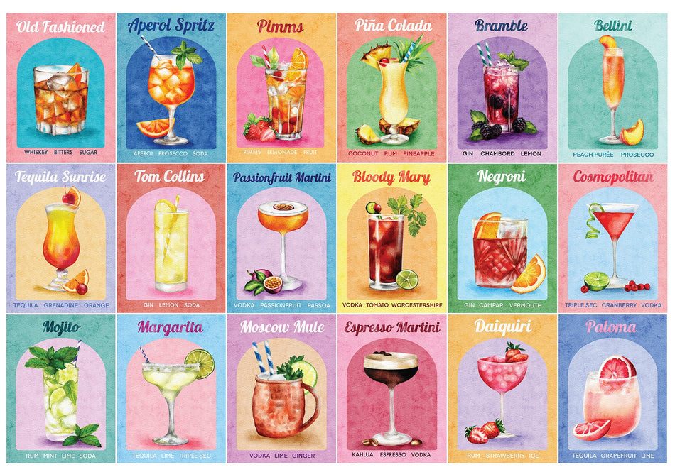Valokuva tuotteesta Palapeli 1000 palaa Colourful Cocktails 1000 Piece Puzzle, kuuluu tuoteryhmään Palapelit.