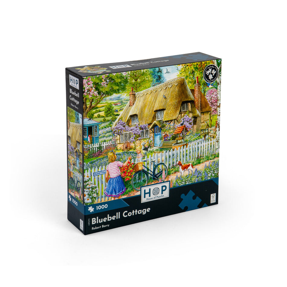 Valokuva tuotteesta Palapeli 1000 palaa Bluebell Cottage House of Puzzles, kuuluu tuoteryhmään Palapelit.