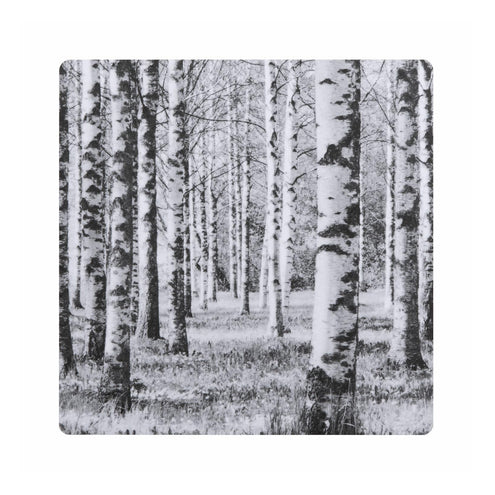 Pannunalunen Miiko Koivumetsä mustavalkoinen koivuvaneri, melamiinipinta 17x17x0,6 cm