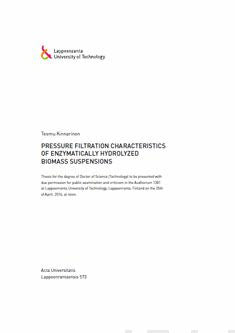 Pressure filtration charasteristics of enzymatically hydrolyzed biomass suspensions