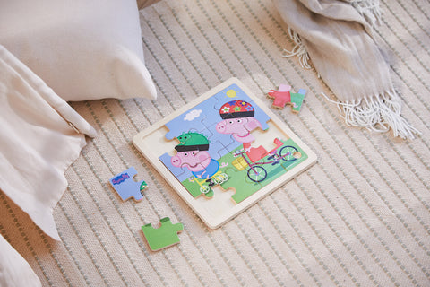 Palapeli Pipsa Possu Pyöräajelu puinen