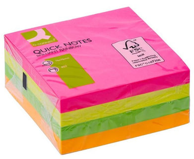 Viestilappukuutio 76x76mm neon Q-Connect