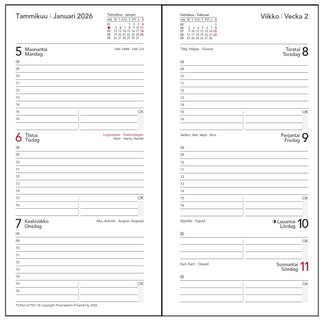 Taskukalenteri 2026 sininen