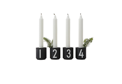 Espresso Cup Set 1-4 Design Letters, musta