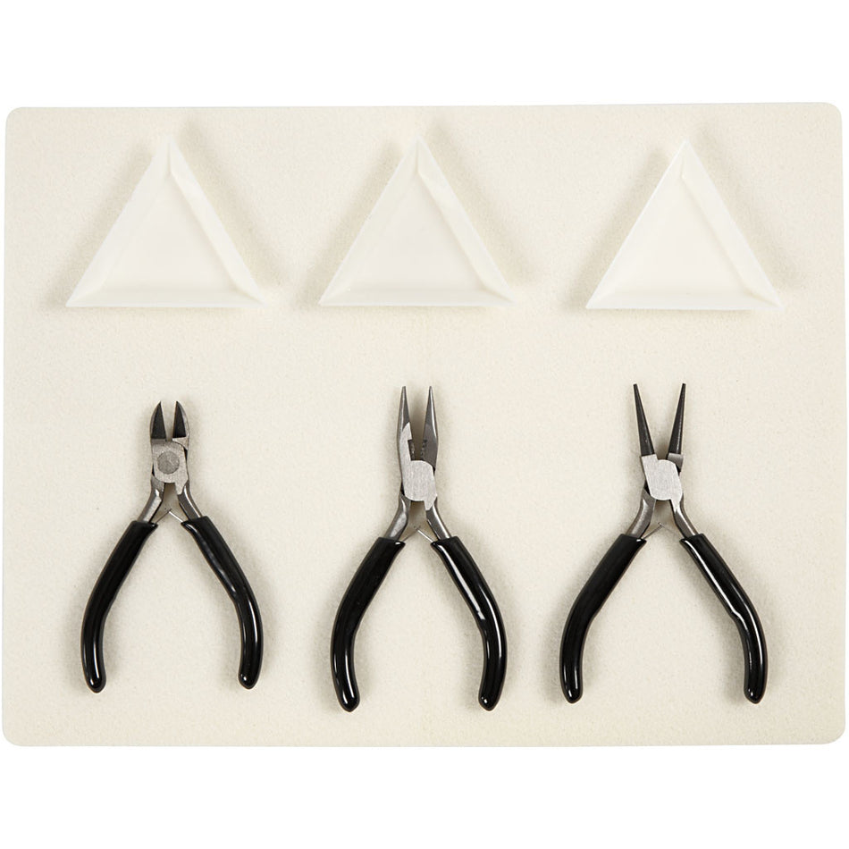 Valokuva tuotteesta Koruaskartelu työvälinepakkaus korupihdit, kuuluu tuoteryhmään Askartelutarvikkeet.